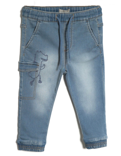 Jeans cargo slim deslavado para niño 1