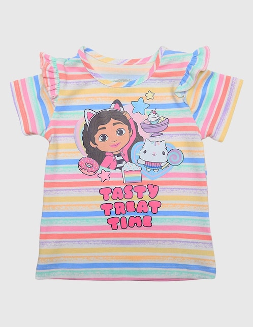 Playera Universal Gabby's Dollhouse manga corta para bebé niña
