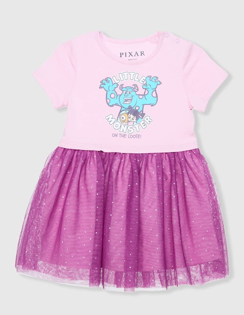 Vestido Disney Dtr manga regular para niña