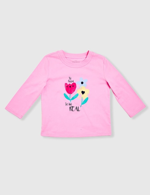 Playera Weekend Baby manga larga para niña