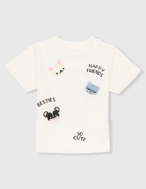 Playera Weekend Baby manga corta para bebé niña