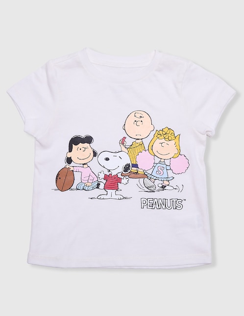 Playera Peanuts Peanuts Charlie brown and Friends manga corta para bebé niña