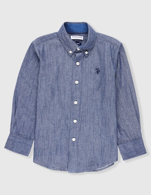 Camisa casual Us Polo de algodón manga larga para niño
