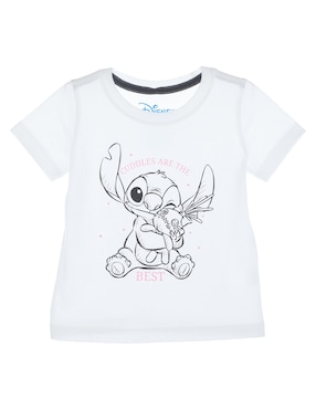 Playera Disney DTR Stitch Manga Corto Para Niña