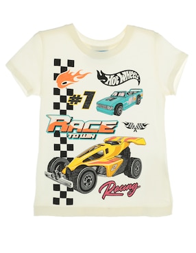 Playera Mattel Race To Win Manga Corta Para Niño