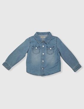 Camisa casual Weekend Baby de mezclilla manga larga para niño