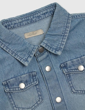 Camisa casual Weekend Baby de mezclilla manga larga para niño