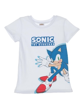 Playera Warner Sonic Manga Corta Para Bebé Niño