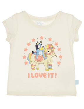 Playera Bluey Manga Corta Para Niña