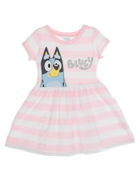 Vestido Bluey Manga Regular Para Niña