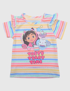 Playera Universal Gabby's Dollhouse manga corta para bebé niña
