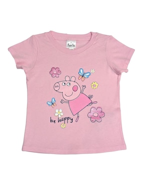 Playera Peppa Pig Manga Corta Para Niña