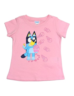 Playera Bluey Manga Corta Para Niña