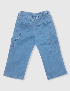 Jeans cargo straight Weekend Baby lavado claro para niña
