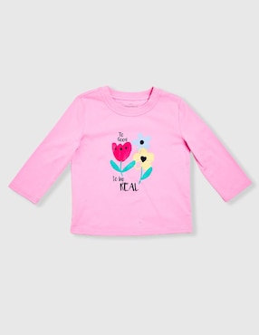 Playera Weekend Baby manga larga para niña