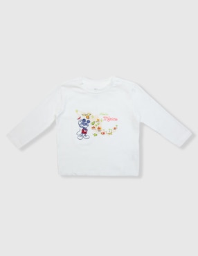 Playera Disney Dtr Mickey Mouse Disney manga larga para niño
