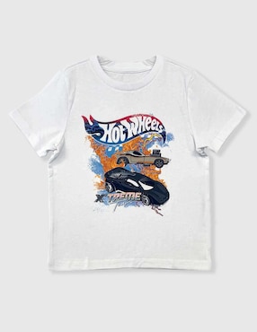 Playera Mattel Hot Wheels manga corta para niño