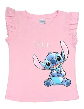 Playera Disney Stitch manga corta para niña