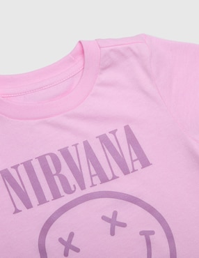 Playera Rock Nirvana manga corta para bebé niña