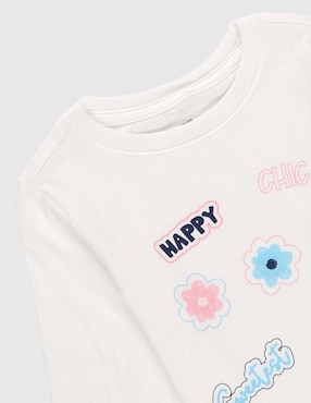 Playera manga larga para niña