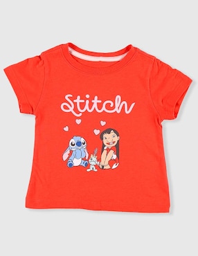 Playera Disney Dtr Lilo & Stitch manga corta para niña