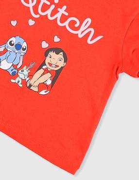 Playera Disney Dtr Lilo & Stitch manga corta para niña