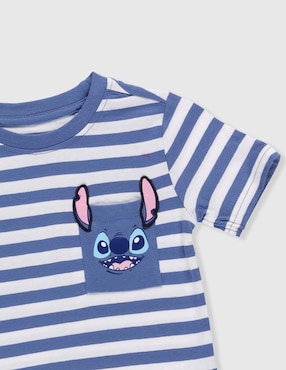 Playera disney dtr stitch manga corta para bebé niño