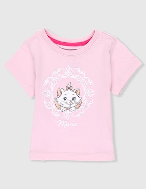 Playera Disney Dtr Marie Los Aristogatos manga corta para niña