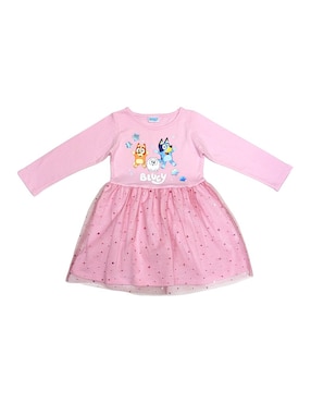 Vestido Panaderia Bluey manga regular para niña