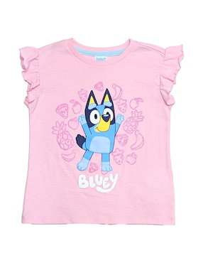 Playera Bluey Bluey manga corta para niña