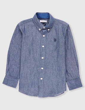 Camisa casual Us Polo de algodón manga larga para niño