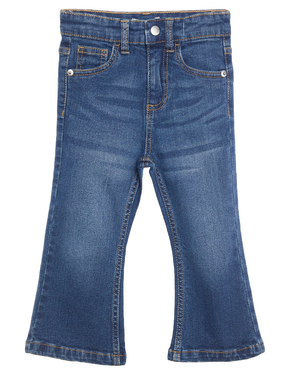 Jeans relaxed flare deslavado para niña Jeans relaxed flare deslavado para niña