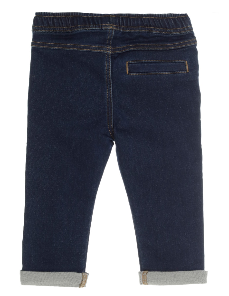 Jeans jogger slim lavado obscuro para niño 2
