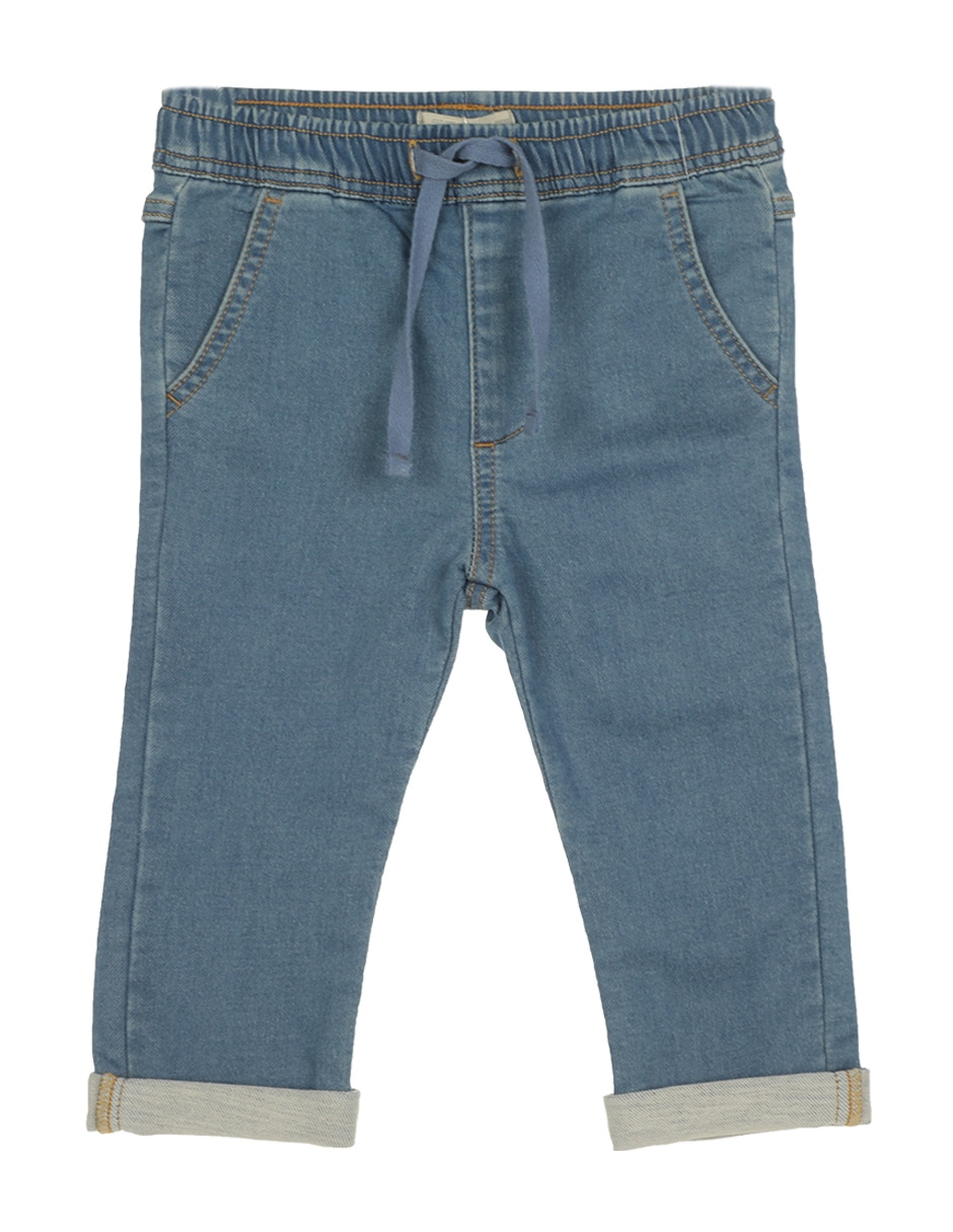 Jeans jogger slim lavado obscuro para niño Jeans jogger slim lavado obscuro para niño
