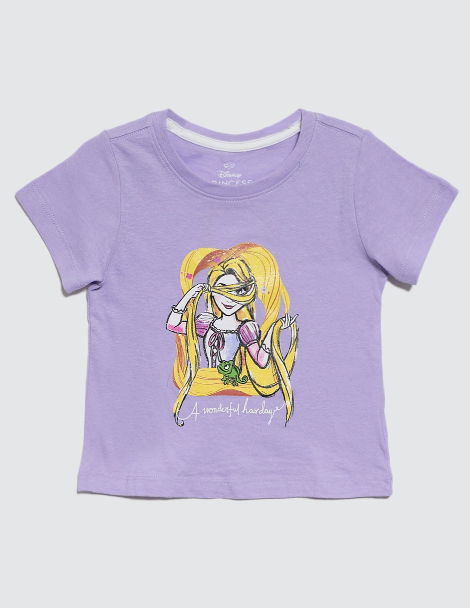 Playera Rapunzel manga corta para niña Playera Rapunzel manga corta para niña