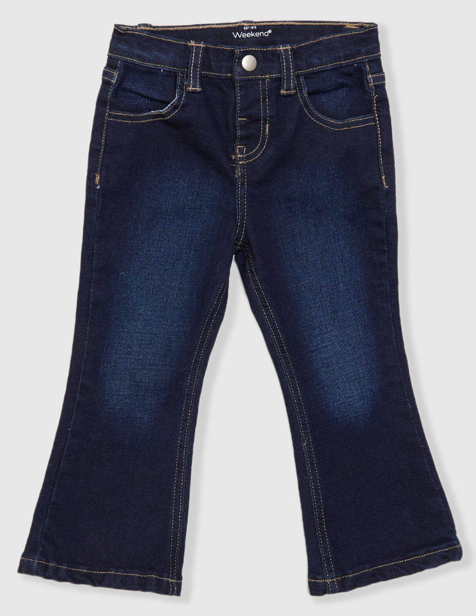 Jeans campana deslavado para niña Jeans campana deslavado para niña