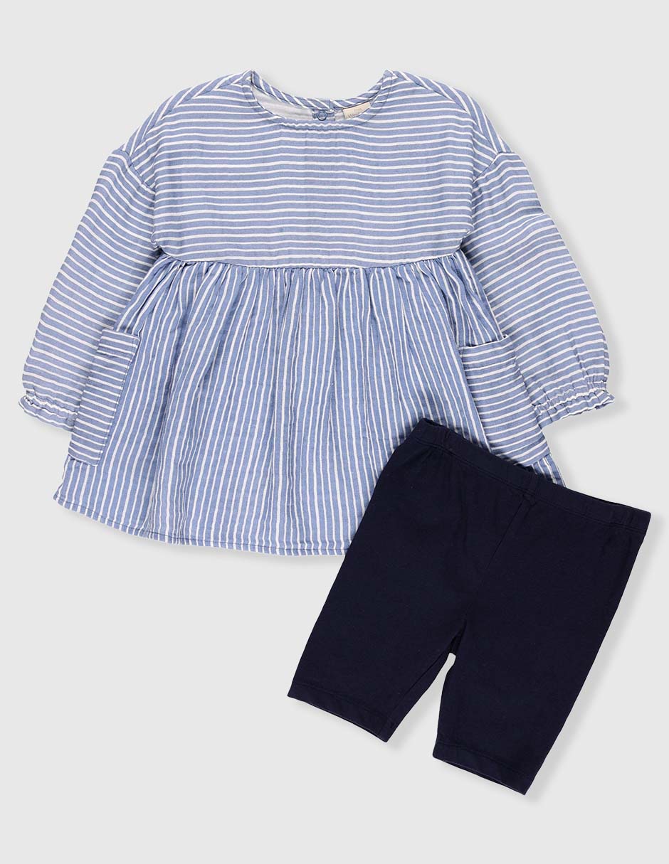 Conjunto casual de algodón para niña 2 piezas Conjunto casual de algodón para niña 2 piezas
