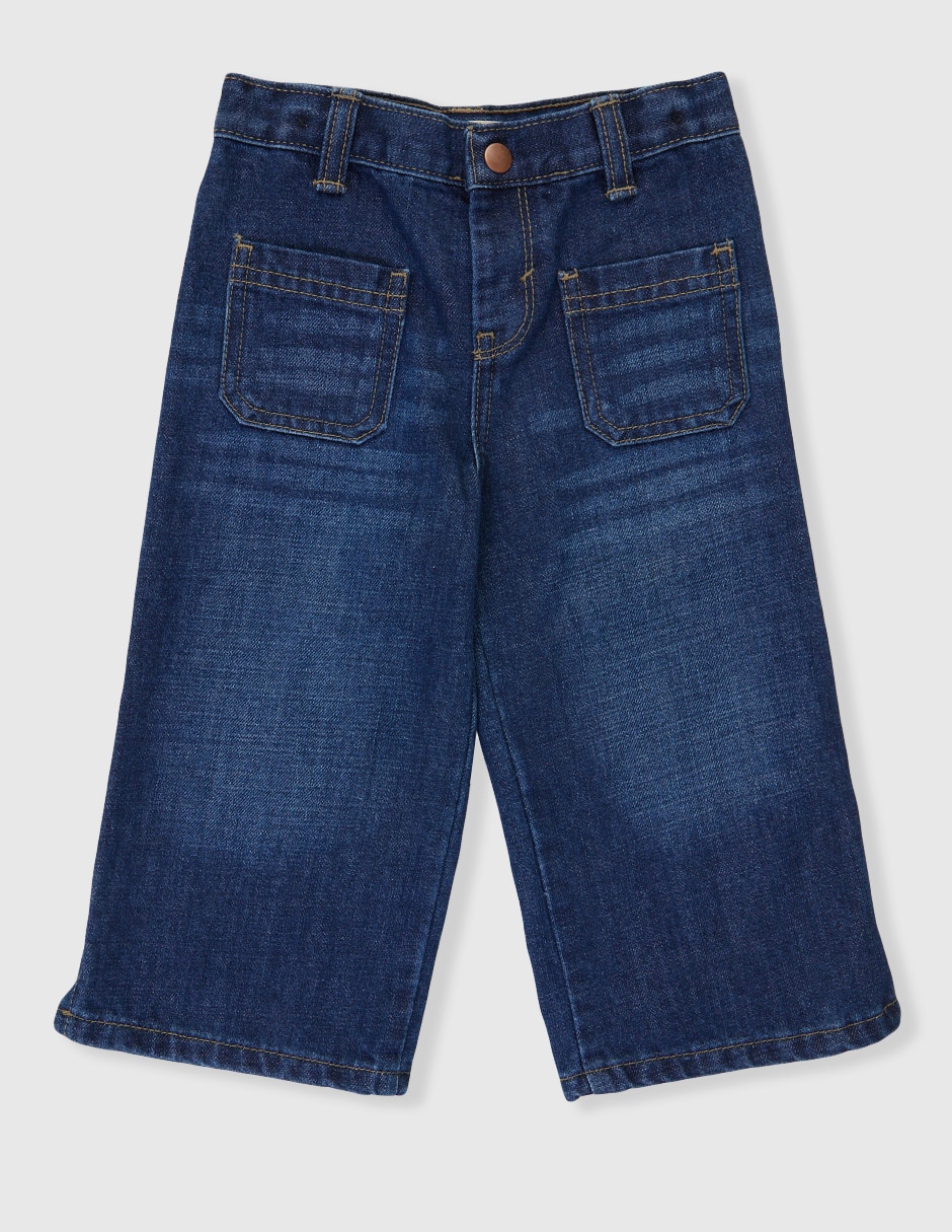 Jeans straight lavado obscuro para niña Jeans straight lavado obscuro para niña