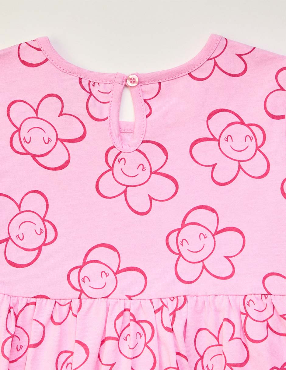 Vestido manga cap para bebé niña 3