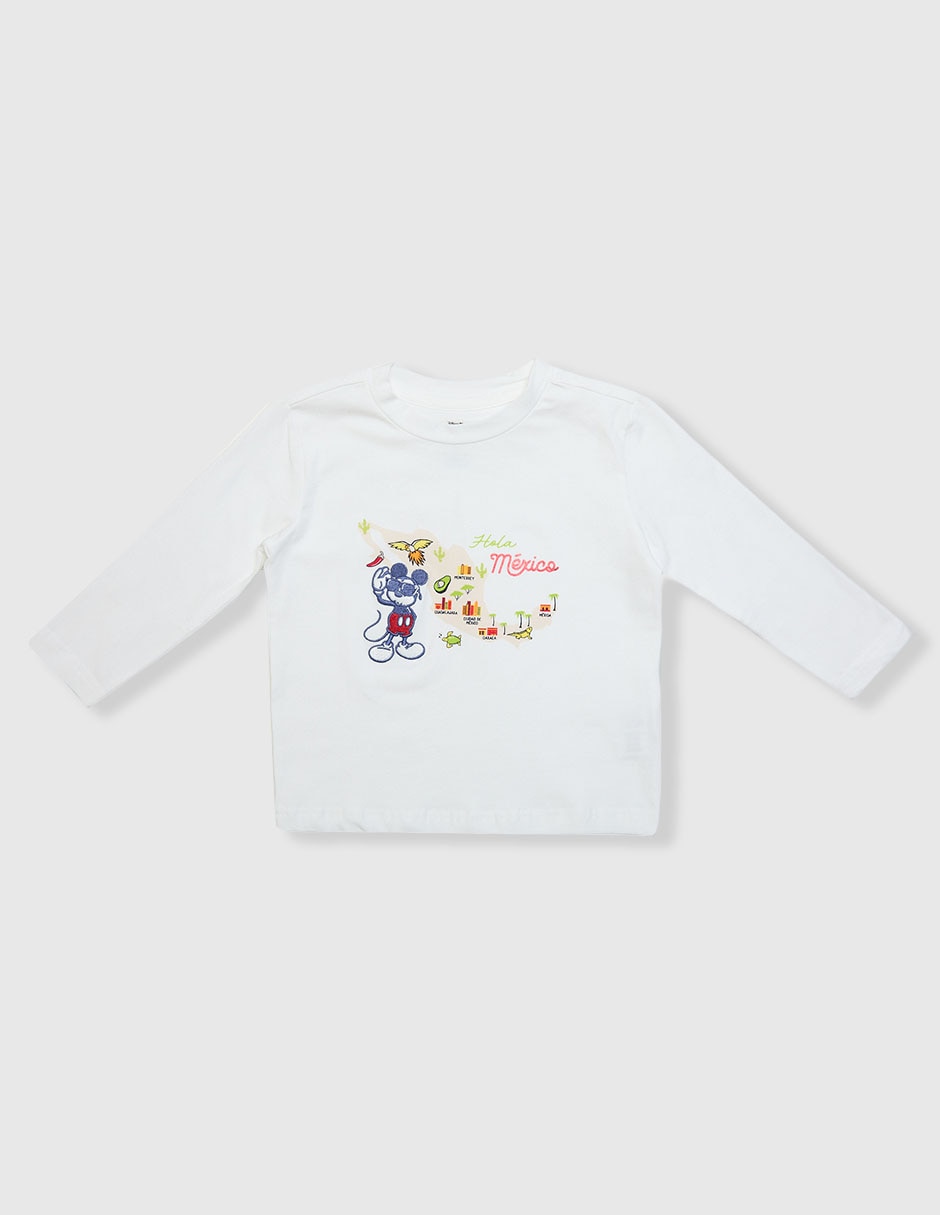 Playera Mickey Mouse Disney manga larga para niño Playera Mickey Mouse Disney manga larga para niño