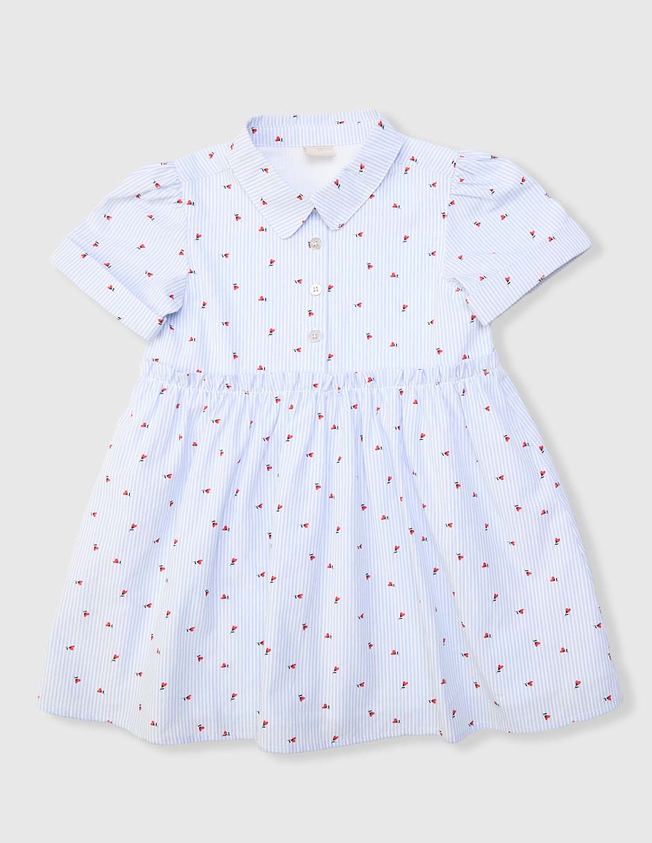 Vestido manga globo para bebé niña