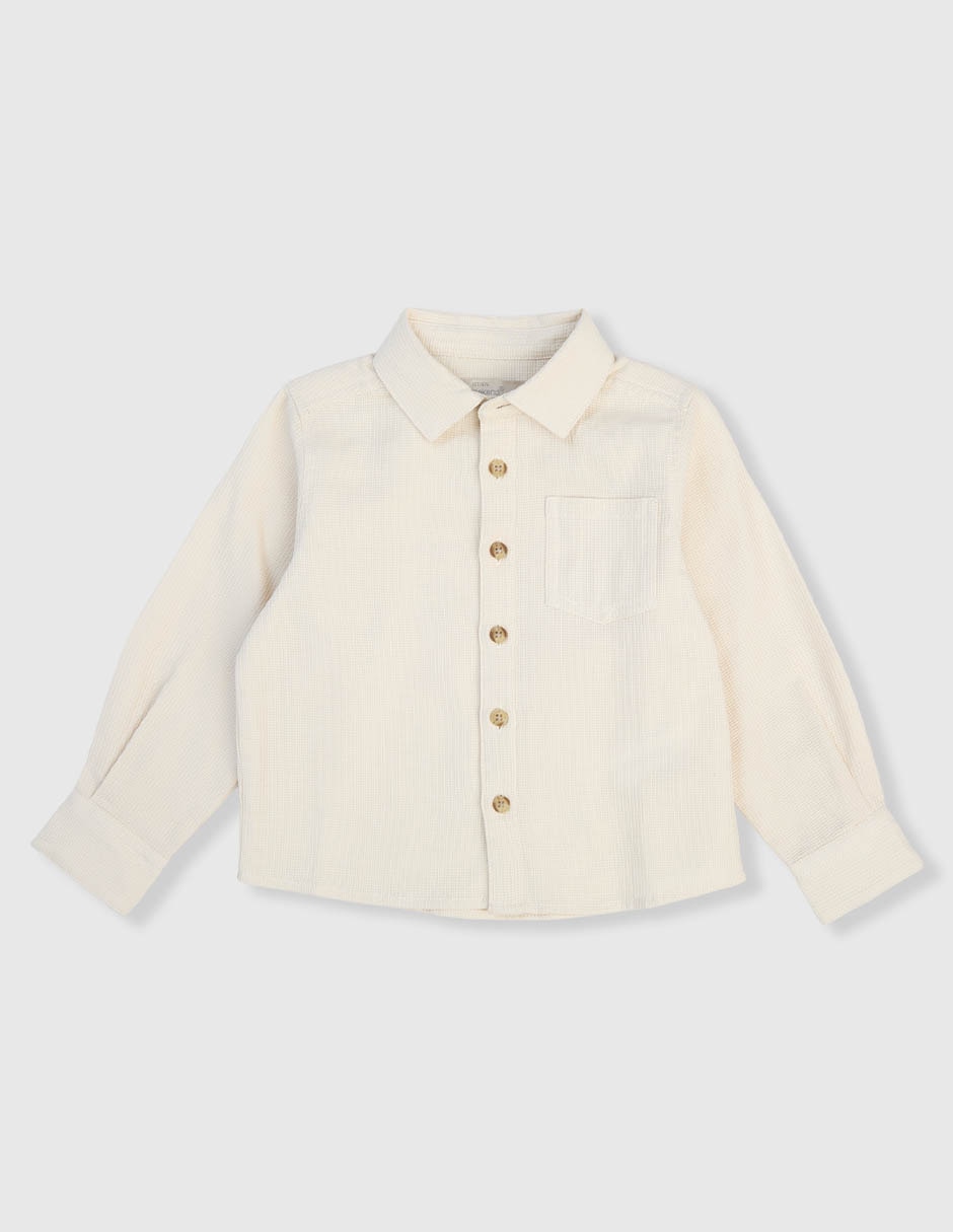 Camisa casual de algodón manga larga para niño Camisa casual de algodón manga larga para niño
