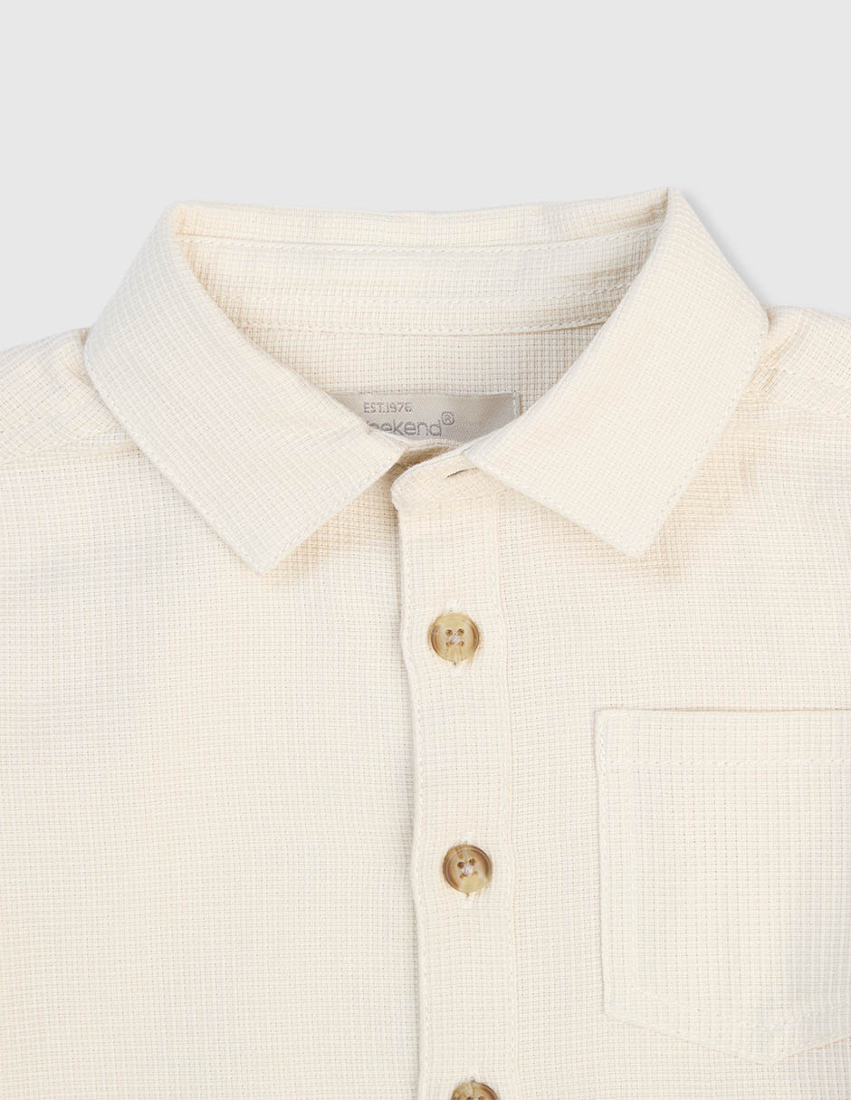 Camisa casual de algodón manga larga para niño 3