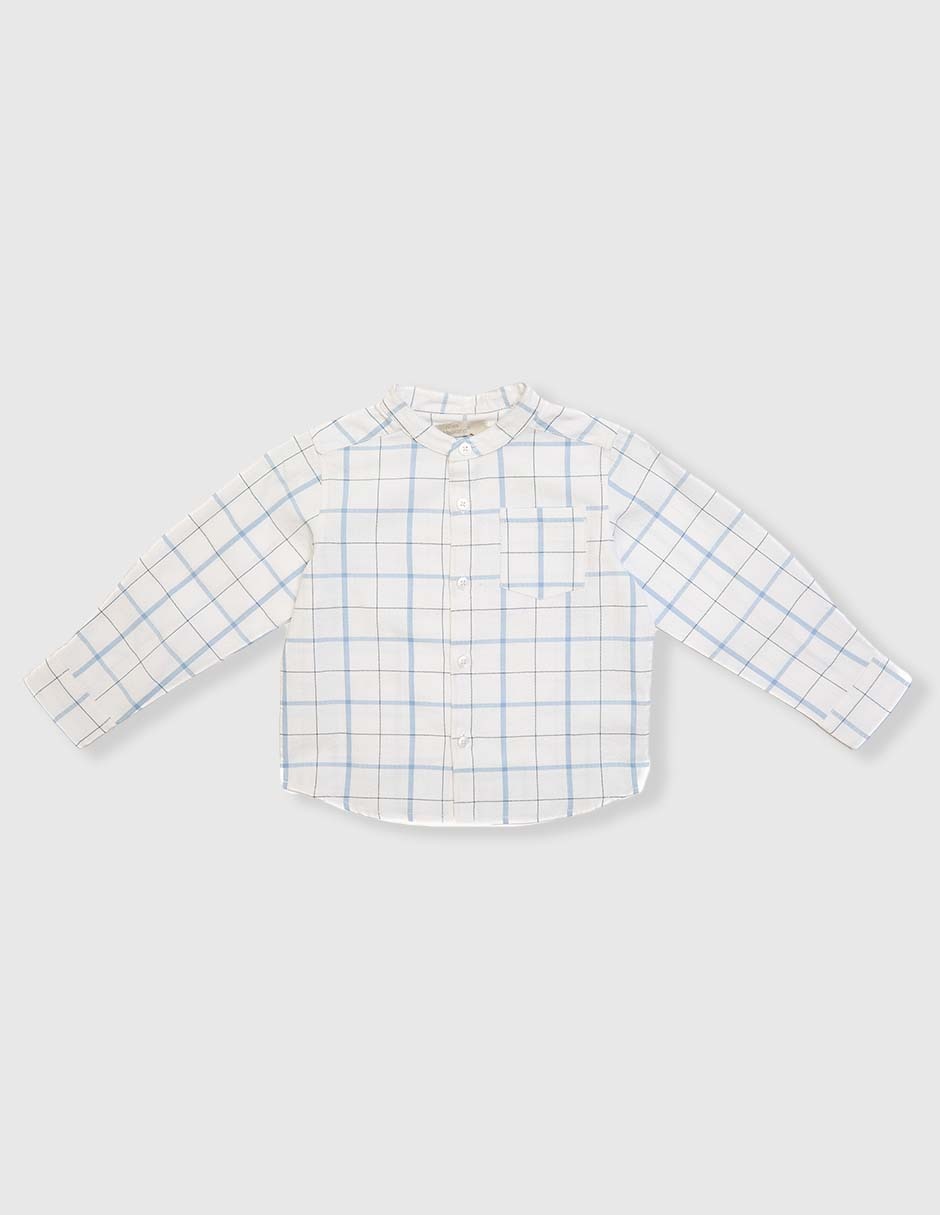 Camisa casual de algodón manga larga para niño Camisa casual de algodón manga larga para niño