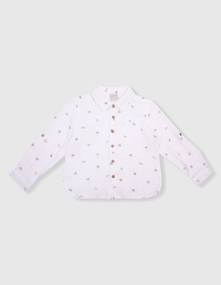 Camisa casual de algodón manga larga para niño Camisa casual de algodón manga larga para niño