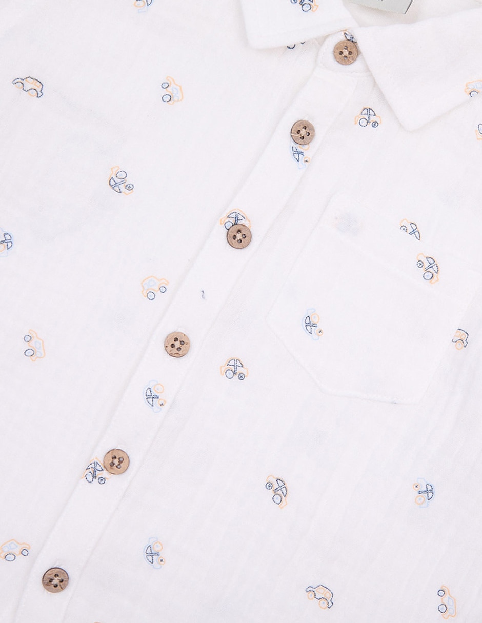 Camisa casual de algodón manga larga para niño 3