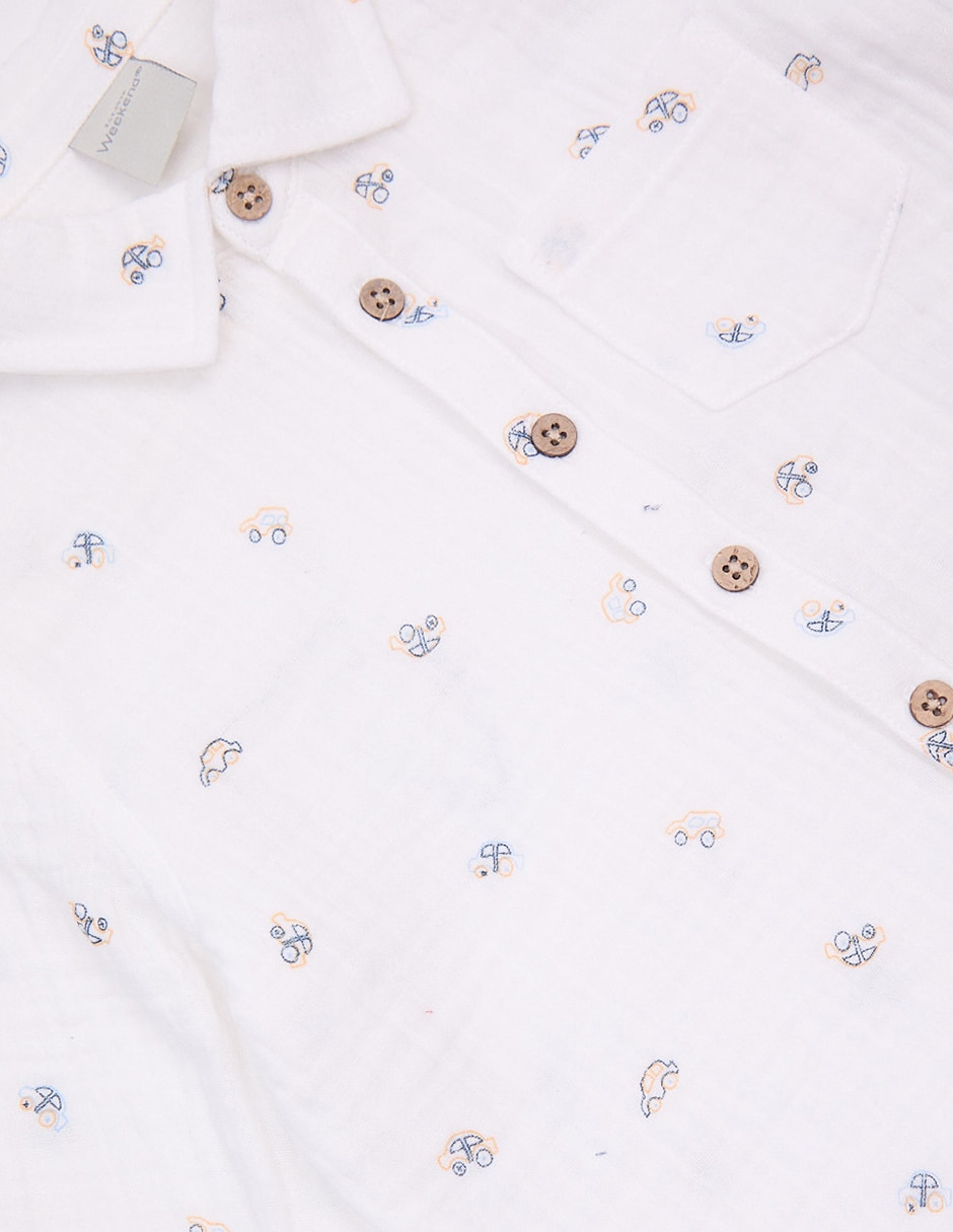 Camisa casual de algodón manga larga para niño 4