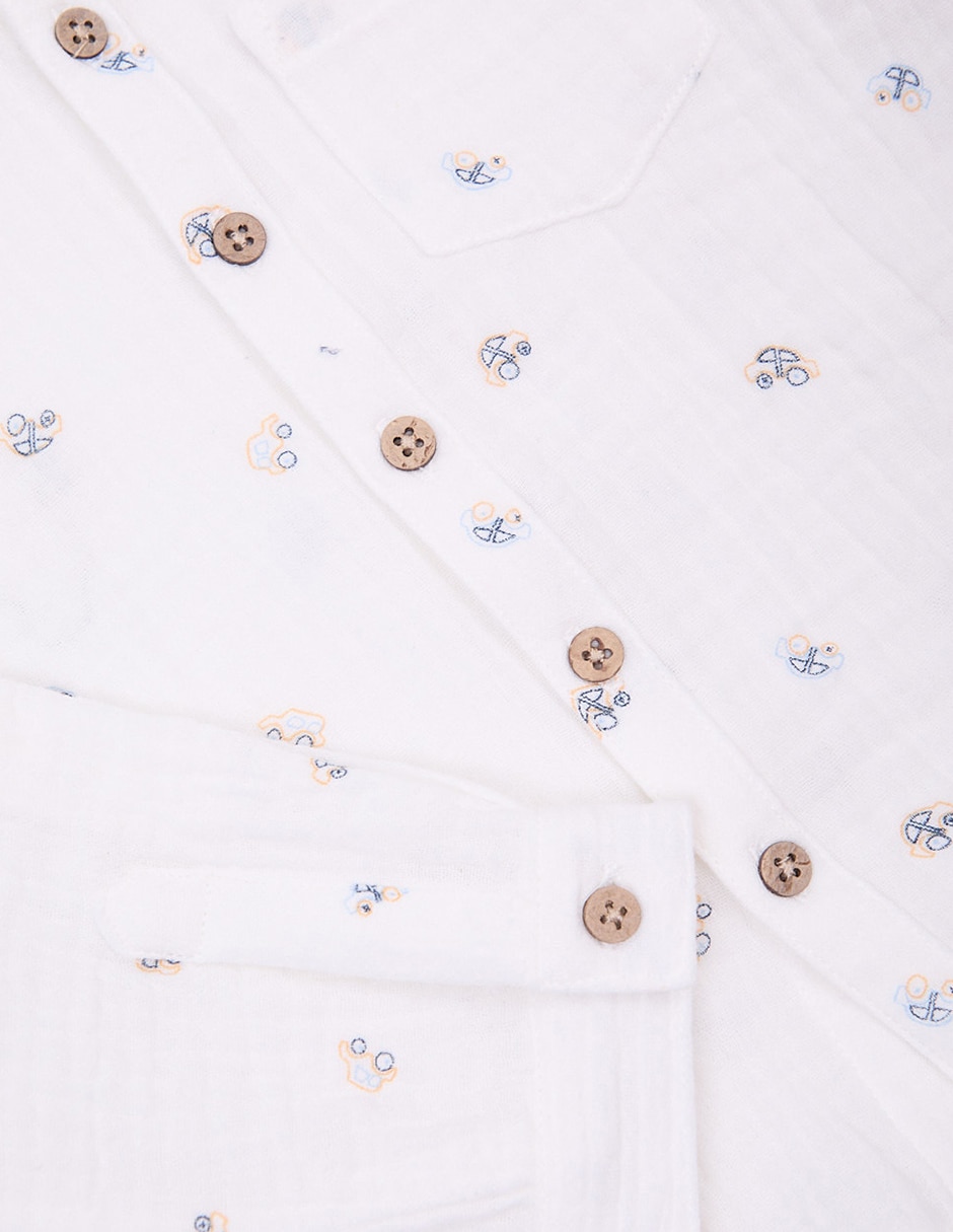 Camisa casual de algodón manga larga para niño 5
