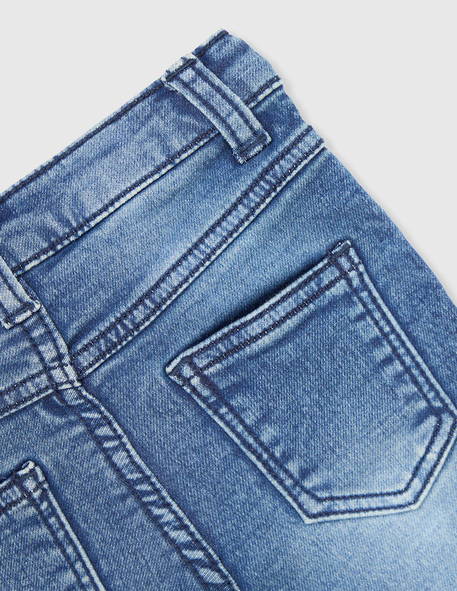 Jeans slim lavado medio para niña 4