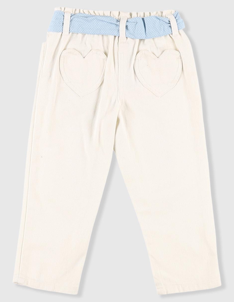 Jeans jogger amplio lavado claro para niña 2